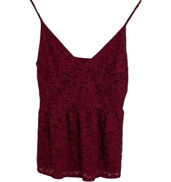 Abercrombie & Fitch Tops - Small Abercrombie Red Lace Tank Top